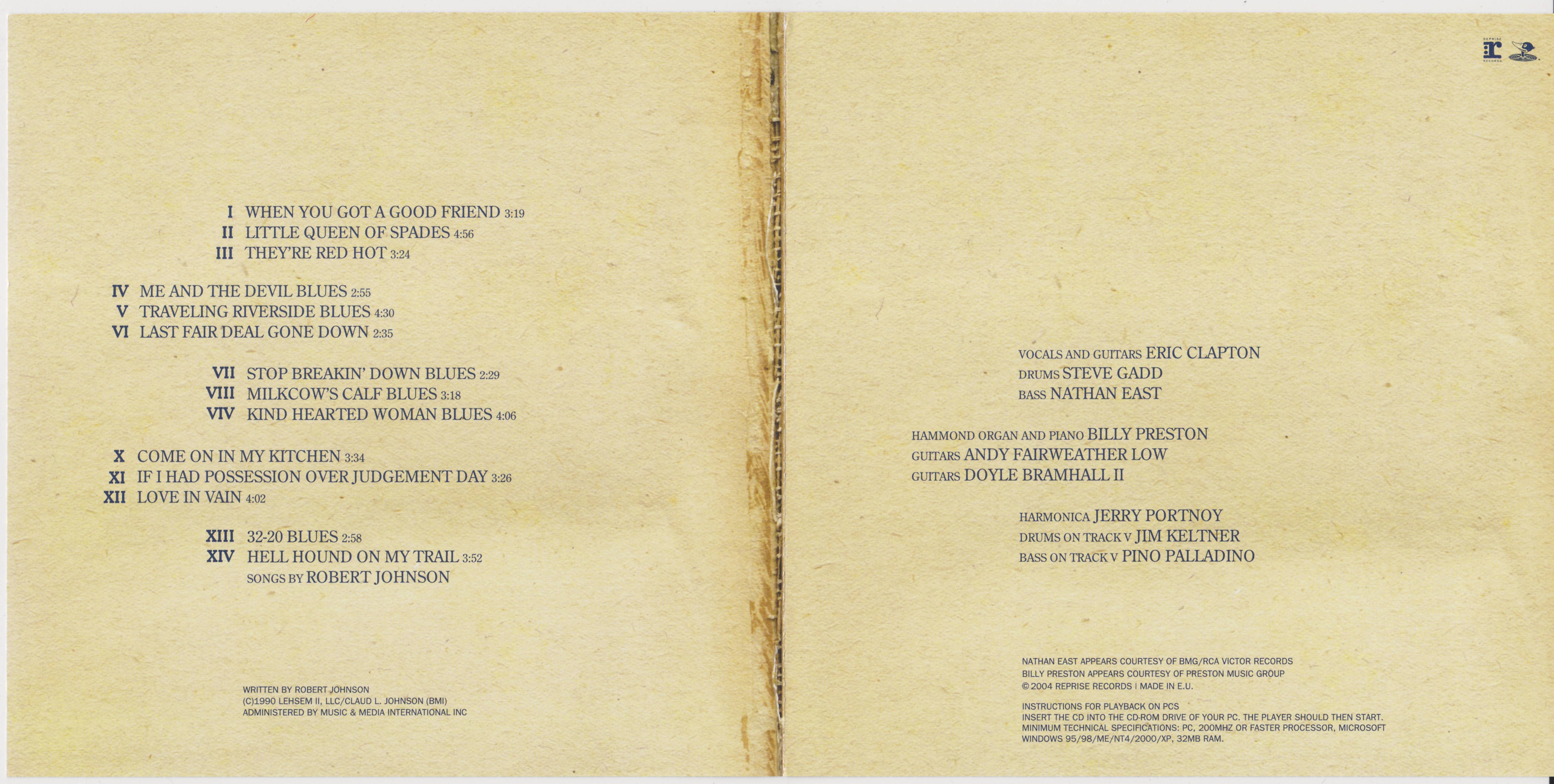 Eric Clapton Me And Mr Johnson : Booklet 2